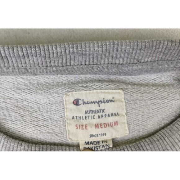 Champion Men's Sweatshirt Size Medium Gray Crew Neck Pullover - Picture 9 of 13